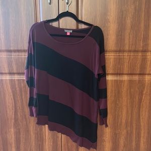 Vince Camuto purple and Navy asymmetrical sweater Size S